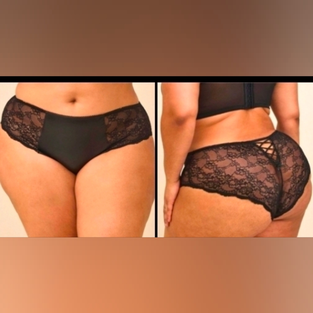 ❤️NWT TORRID PANTY - FAUX LEATHER & LACE MID RISE HIPSTER PANTY LINGERIE